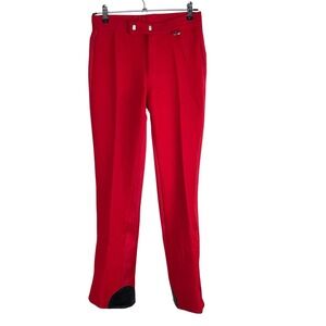 Vintage Beconta Red Wool Blend Ski Pants Mens 30L Stirrup Ankle Zip Hong Kong